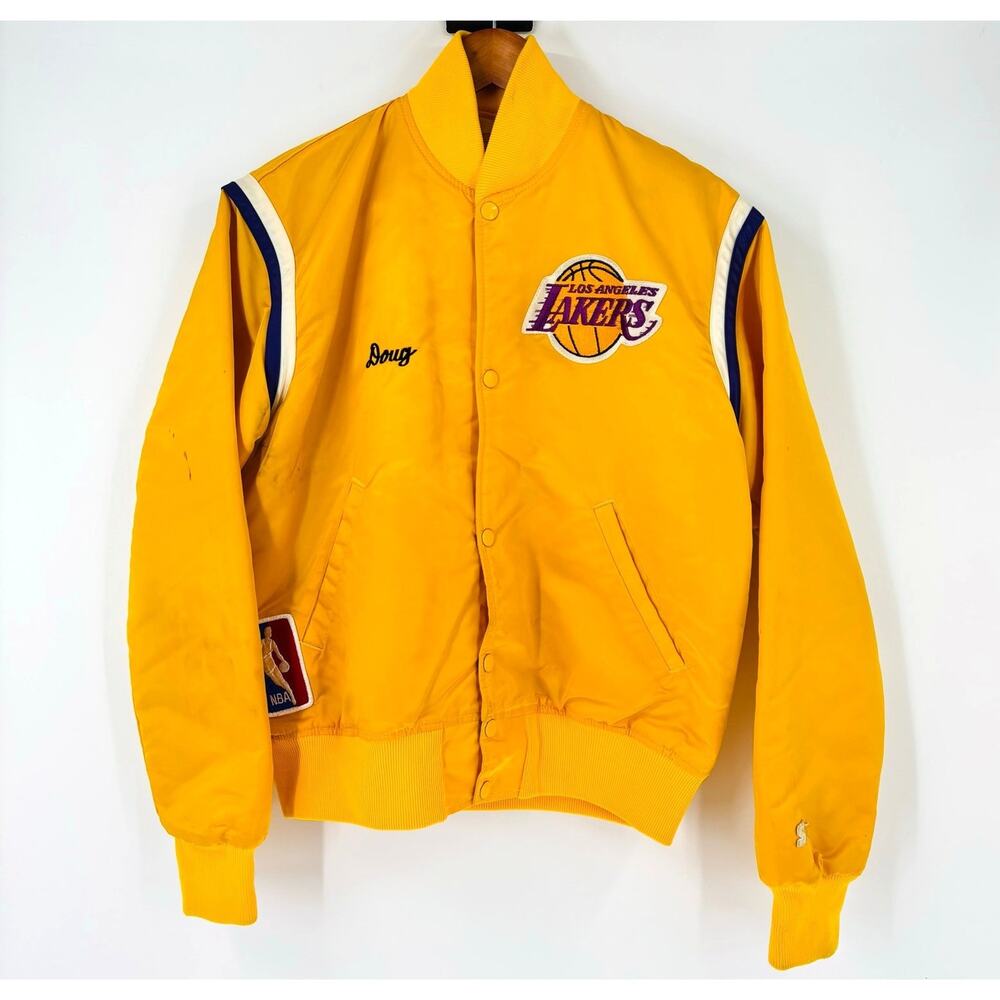 Vintage Los Angeles Lakers Satin Starter Jacker Size Medium 80’s NBA